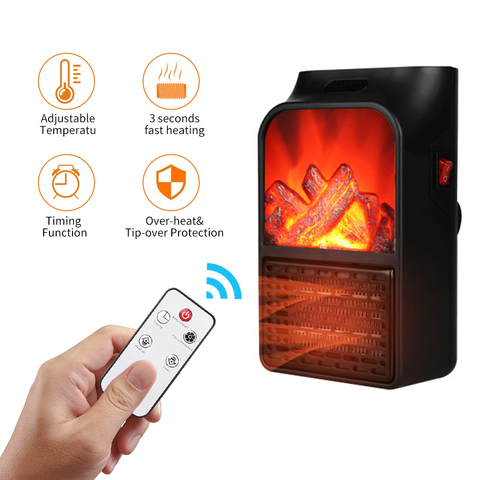 Good Quality 900W 220V 50Hz Mini Electric Fireplace Heater Electric Heater with Log Flame Effect Warm Air Heater Fan ► Photo 1/1