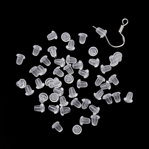 50-200pcs Rubber Earring Back Stoppers Ear Stud Post Nuts Earback Accessories for Jewelry Making Wholesale Handmade Crafts DIY ► Photo 1/6