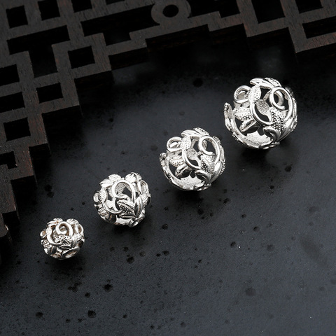 925 Sterling Silver Flower Bead Spacer Fit 6 8 10 12mm Encircle Charm Silver Bead Caps Separator DIY Fine Jewelry Accessories ► Photo 1/3