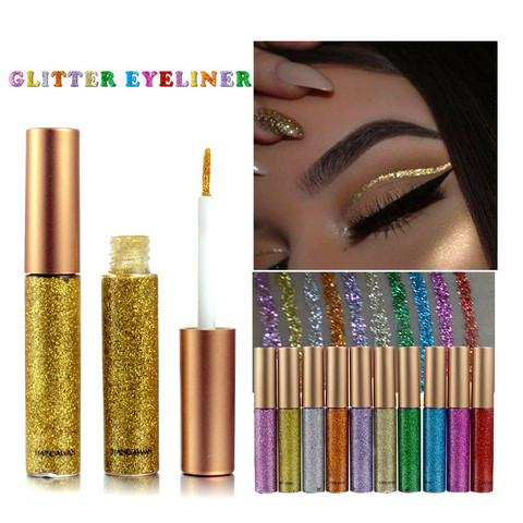 Brand New 10 Colors White Gold Glitter Eyeshadow For Easy to Wear Waterproof Liquid Eyeliner Beauty Eye Liner Makeup maquiagem ► Photo 1/6