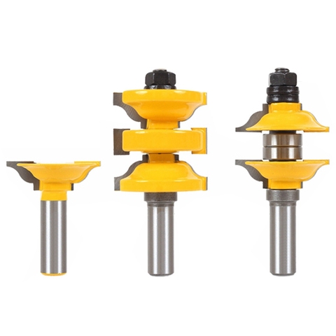3Pcs 12mm Shank Entry Interior Tenon Door Router Bit Set Matched R&S Router Bits Carving for Wood ► Photo 1/6