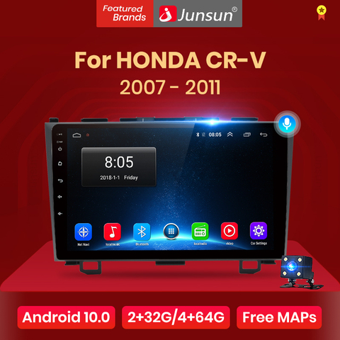 Junsun V1 2G+32G Android 8.1 4G Car Radio Multimedia Audio Player Navi GPS 2 Din For Honda CRV CR-V 3 2006 2007 2008 2009 -2011 ► Photo 1/6
