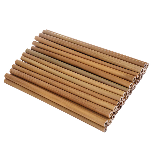 30Pcs Bamboo Straw Reusable Hollow Wooden Tube Kitchen Home DIY Wood Arts Crafts ► Photo 1/6