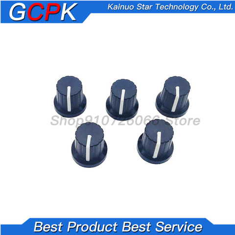 10Pcs Hot Sale 6mm Shaft Hole Dia Plastic Threaded Knurled Potentiometer Knobs Caps WH148 AD2 ► Photo 1/1