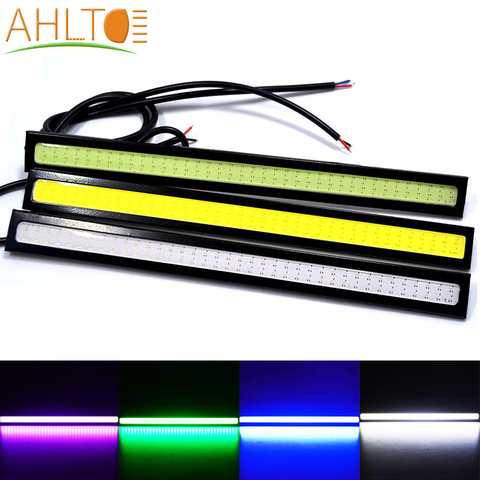 1Pcs Car Led 12V DRL 17cm 14cm 2Row 1Row Led COB Driving Fog Lamp Double Daytime Running Lamp Auto Waterproof Update Bright Bulb ► Photo 1/6