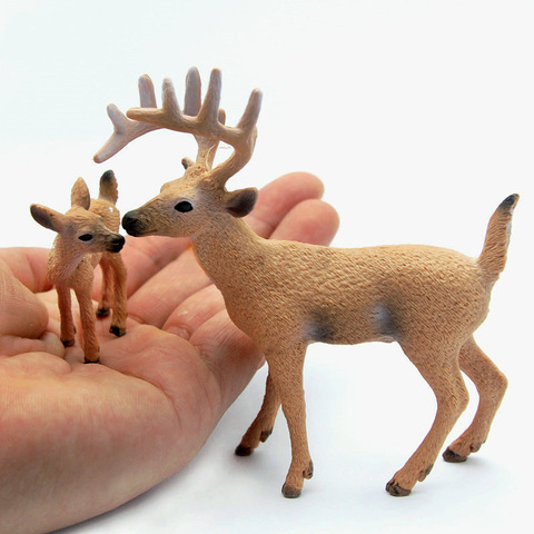 Simulation Animal Model Figure Plastic Decoration Educational Toy Deer Figurine Kids Gift Miniature Forest Animal Zoo Statue ► Photo 1/6