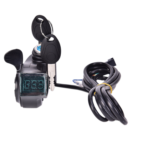 Electric Bike Half Wrist Throttle Grip Handle LED Display Indicator/Lock Key Knock Half Twist Throttle ► Photo 1/6