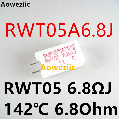 1Pcs RWT05A6.8J RWT05 6.8ΩJ 142℃ 5W 6.8Ohm ±5% MEG05N6R8JB142 5EG 6.8ΩJ Vertical Cement Resistance with Temperature Protection ► Photo 1/2