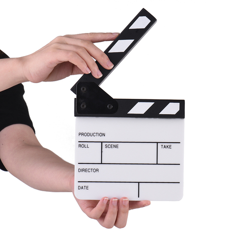 Compact Size Acrylic Clapboard TV Film Movie Director Cut Action Scene Clapper Board Slate ► Photo 1/6