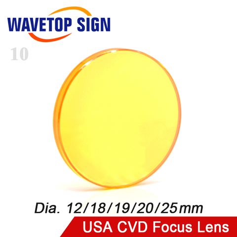 Focus Lens USA CVD ZnSe Dia 12 15 18 19.05 20 25 FL 38.1 50.8 63.5 76.2 101.6 127mm for CO2 Laser Engraving Cutting Machine ► Photo 1/6