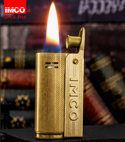 original copper Austria IMCO  Gasoline Lighter. Retro hand made brass mechanical cigarette gasoline lighter 6800 ► Photo 1/6