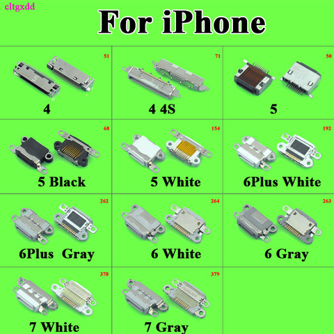 Cltgxdd For iPhone 4 4S 5 6 6S 7 8 X USB Charger Charging Port Dock Connector Female 6S 7 8 Plus ► Photo 1/6