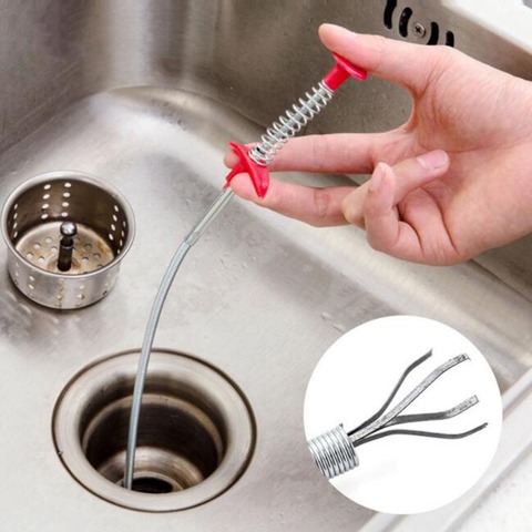 Bathroom Kitchen Spring Sewer Dredging Tool Bendable Sink Tub Toilet Hair Filter Pipe Clean Hook Dredging Tools ► Photo 1/6