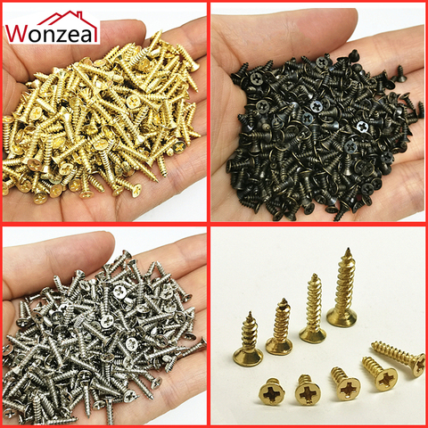 100pcs/pack M2 M2.5 M3 Steel Mini Micro Small Phillips Flat Head Cross Round Pan Head Self-tapping Screws Wood Furniture Screws ► Photo 1/6