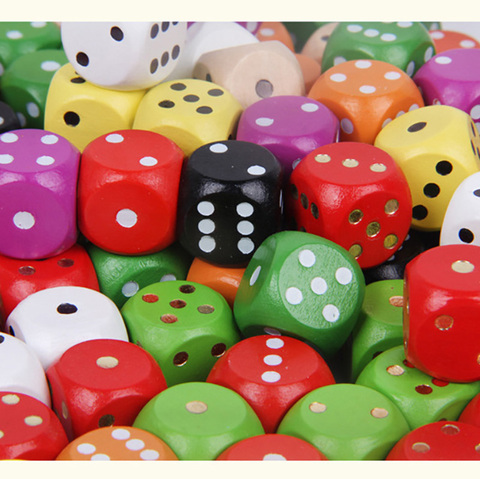5 pcs/set 30mm Point Cubes Round Coener Dice Set Wooden 6 Sided Colorful Point Dice Board Game Accessory ► Photo 1/4