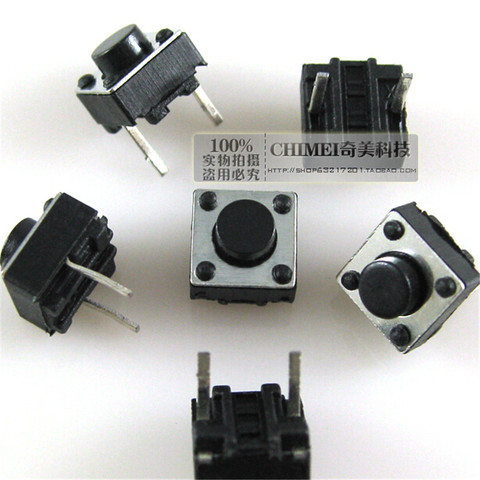 100pcs Tactile Switch Momentary Tact 6x6x5 6*6*5mm DIP Middle 2 pin ever ► Photo 1/1