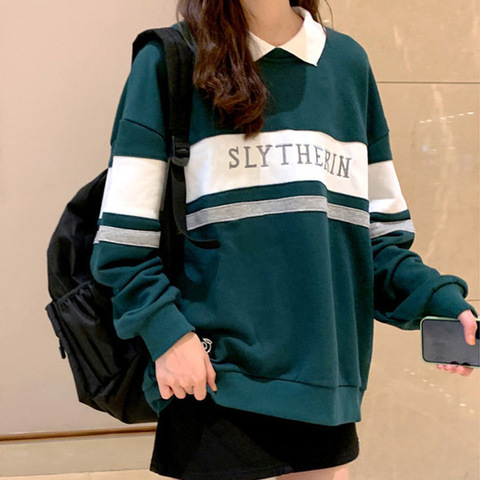 Women Sweatshirt with Collar Harajuku Polo Tops Men Pullover School Uniforms Girl Long Sleeve Hoodies Female sudadera mujer 2022 ► Photo 1/6