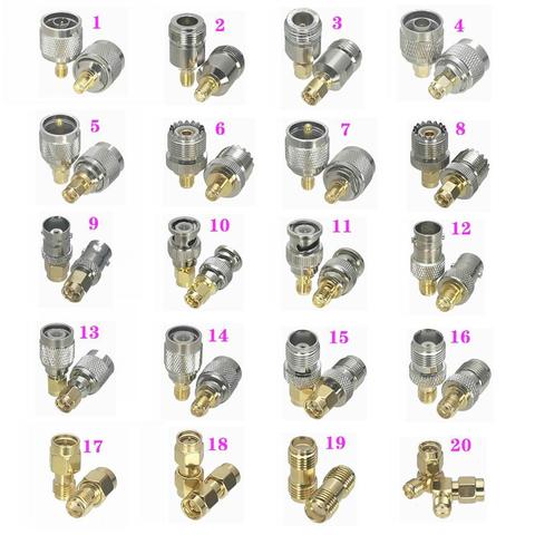 1pce Adapter Connector SMA to BNC / N / UHF SO239 PL259 / TNC / SMA RF Coaxial Kits Cover Test Coverter Right angle ► Photo 1/1