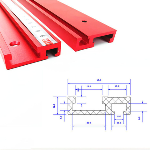 1pc 100mm-800mm Chute Aluminium alloy T-tracks Model 45 T slot Standard Miter Track Stop Woodworking Tool workbench Router Table ► Photo 1/6