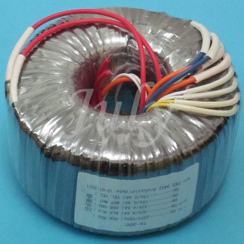 Toroidal transformer 300W dual 40V (3.6A) + dual 15V (0.4A) ring cattle power transformer, oxygen-free copper enameled wire ► Photo 1/1