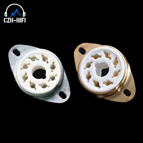 1PC 8pin Tube Socket Ceramic Valve Base for KT88 EL34 5881 6CA7 6V6 6SL7 6L6 5AR4 Vintage Audio Amplifier DIY Gold/Tin Plated ► Photo 1/5