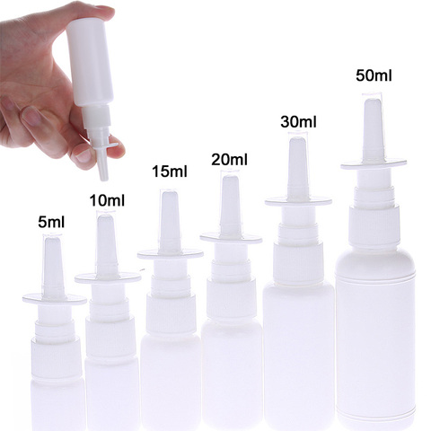 5/10/15/20/30/50ml PE White Nasal Spray Bottle Pump Mist Nose Container Refillable Skin Care Sanitizer Atomizer Cosmetic Sprayer ► Photo 1/6