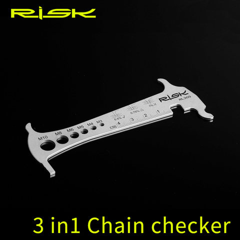 RISK 3 in 1 Bicycle Chain Checker Stainless Steel Cycling Bolt Measuring Chain Hook Bicycle Repair Tool ► Photo 1/6