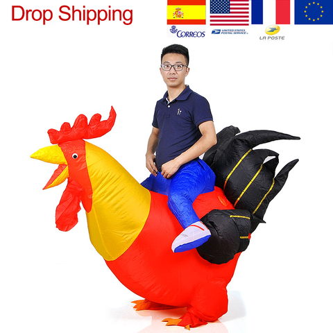 Inflatable Cock Chook Chicken Halloween  Costumes For Women Cosplay Fancy Dress Rooster Costumes Hen Christmas Costume For Adult ► Photo 1/6