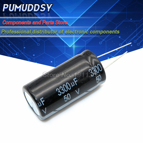 5PCS Higt quality 50V3300UF 18*30mm 3300UF 50V 18*30 Electrolytic capacitor ► Photo 1/1