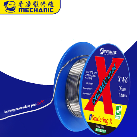 Mechanic low temperature soldering wire 138 ℃ 40G lead-free 0.5 0.6MM for iPhone X XS XR XS Max repair solder Welding Tin wire ► Photo 1/6