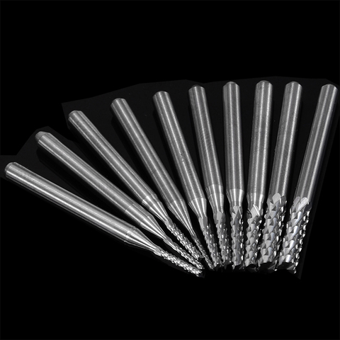 10pcs 3.175mm Carbide End Mill 1/8