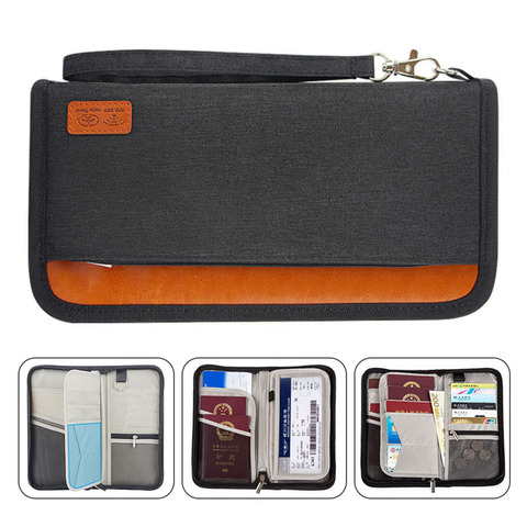 Travel Wallet,RFID Blocking Family Passport Holder Carry Storage Case Passport Holder Cash Document Organizer for Cards/Tickets/ ► Photo 1/6