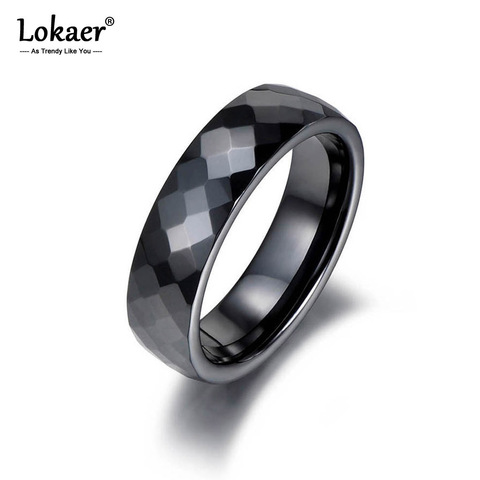 Lokaer Trendy Black & White Cutting Ceramics Rings Jewelry Classic Wedding Engagement Rings For Women Anneaux Anillos R180140266 ► Photo 1/6
