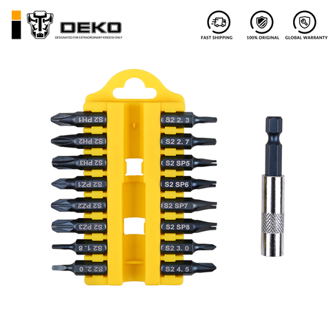 DEKO PT003 17pcs Security Tamper Proof Torx Hex Star Bit Set Magnetic Holder Screwdriver Bits Cordless drill Screwdrivers Bit ► Photo 1/5