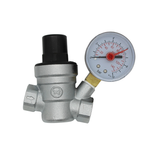 water pressure reducer reducing valve regulator with gauge manometer 1/2 3/4 inch chrome ► Photo 1/2