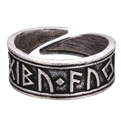 Retro Vintage Viking Lune Letter Opening Adjustable Ring for Men Fashion Personality Domineering Ring Statement Jewelry Gift ► Photo 1/6