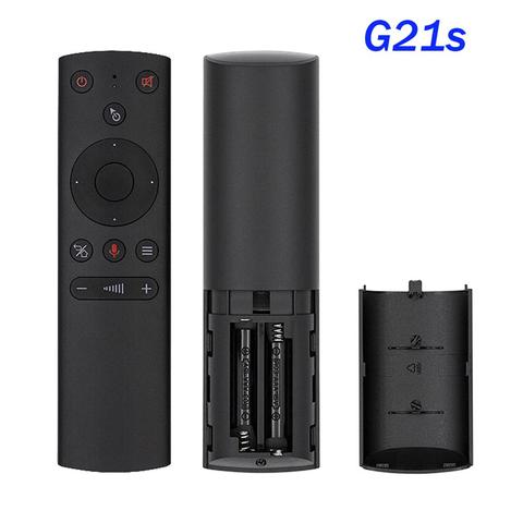 2022 New G21s Voice Control Air mouse Gyro Mic IR learning Wireless Smart Remote control For Projector Android TV Box X96 MAX ► Photo 1/6