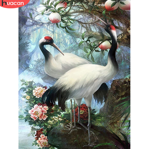 HUACAN Diamond Painting Red-Crowned Crane Animal Full Square Round Drill Cross Stitch Kit Home Decoration Embroidery Bead Mosaic ► Photo 1/6