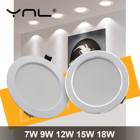LED Downlight 18W 15W 12W 9W 7W Round Recessed Lamp AC 220V Led Down Light 240V Home Decor Bedroom Kitchen Indoor Spot Lighting ► Photo 1/6