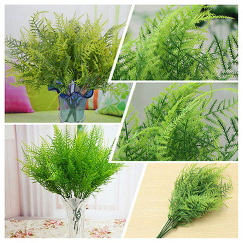 7 Stems Fake Grass Plant Decoration Artificial Decoration Green Home Garden Party Decor Plastic Leaf Foliage Asparagus Fern ► Photo 1/6