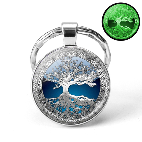 Glow In The Dark Tree Art KeyChain Handmade Tree of Life Luminous Jewelry Metal Key Ring Key Chain Christmas Gifts ► Photo 1/6