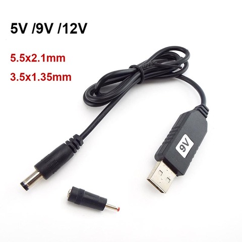 USB 5V to DC 5v 9v 12v 5.5mm 3.5mm USB power boost line Step UP Module Plug connector Converter Adapter Cable 2.1x5.5mm ► Photo 1/6