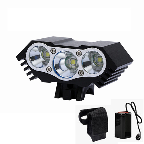 Super Bright Bicycle Front Light 3xT6 LED Outdoor MTB Road Bike Headlight Waterproof Safe Cycling Lamp With Battery Pack BC0533 ► Photo 1/6