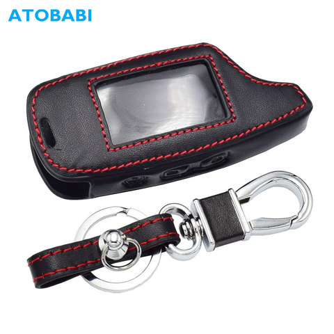 Leather Key Case For Pandora DXL 3000 3100 3170 3300 3210 3500 3700 Two Way Car Alarm System LCD Remote Fob Cover Keychain Bag ► Photo 1/6