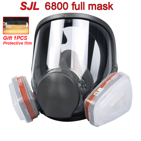 SJL ZW 6800 suit 7pcs Large View Full Gas Mask Full Facepiece Respirator Painting Spraying Silicone Mask ► Photo 1/4