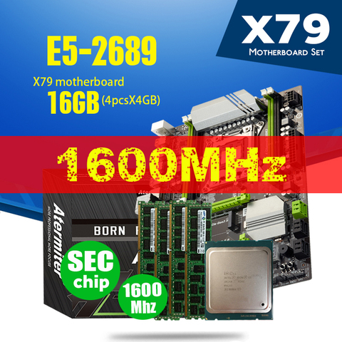 atermiter X79T X79 Turbo motherboard LGA2011 ATX combos E5 2689 CPU 4pcs x 4GB = 16GB DDR3 RAM 1600Mhz PC3 12800R PCI-E NVME M.2 ► Photo 1/5