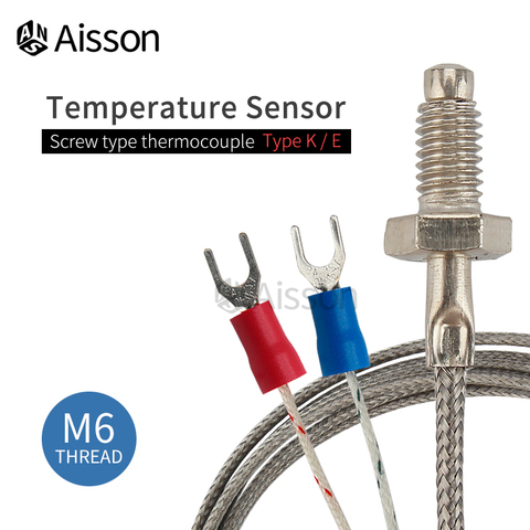 M6 Screw K/E Type 1M 2M 3M Wire Cable Thermocouple Probe Sensor for Industrial Temperature Controller ► Photo 1/4