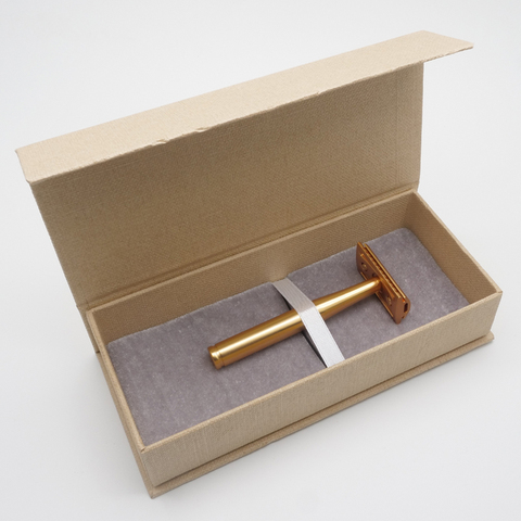 Yaqi Midas 3pcs Matte Golden Color Safety Razor With Gift Box ► Photo 1/6