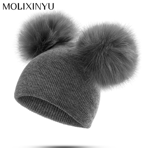 Buy Online Molixinyu Children Hat Toddler Kids Baby Warm Winter Wool Hat Knit Beanie Baby Boys Girls Fur Pom Pom Hat 1 3y Drop Shipping Alitools