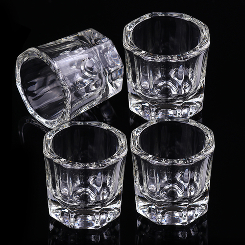 1PC Crystal Glass Acrylic Acrylic Powder Liquid Nail Cup Dappen Dish Lid Bowl Cup Holder Equipment  Nail Tools ► Photo 1/6